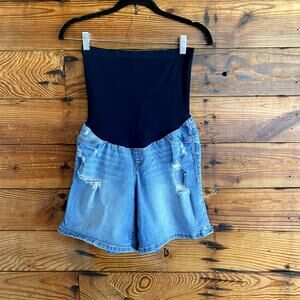 1822 Denim Junia Maternity Sustainable Denim Cutoff Shorts size 10/30